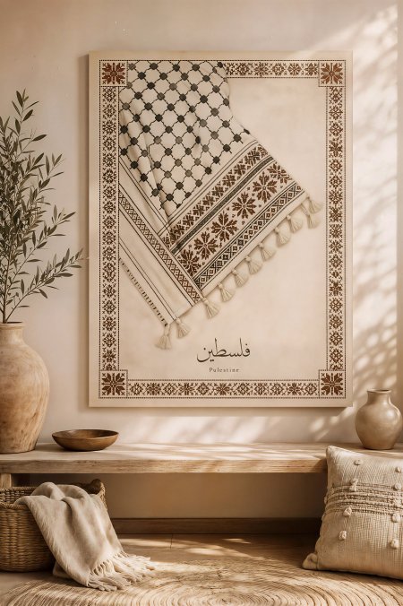 الكوفية مطرزة